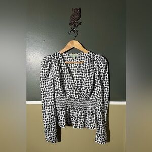 Anthropologie Black and White Long Sleeve Dress